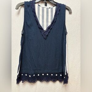 Patchington Blue and White Striped Top